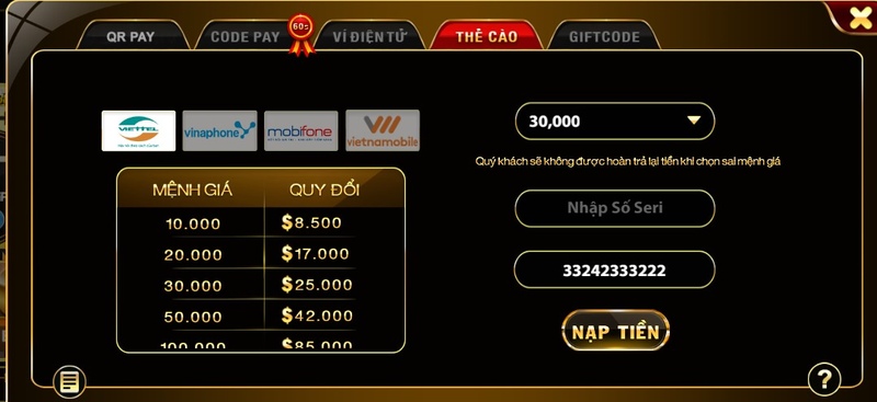 Hướng dẫn chi tiết cách nạp tiền game đổi thưởng  tại cổng game trực tuyến Go88